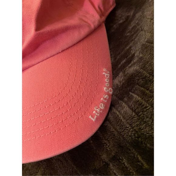 Life is Good Pink Daisy Adjustable Ball cap hat - Picture 2 of 5